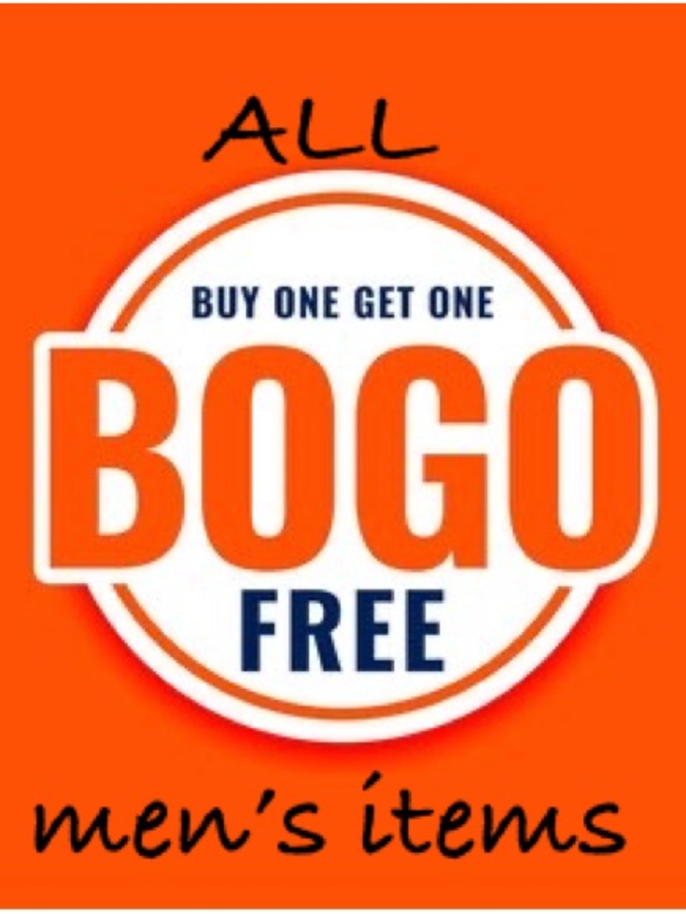 Orange BOGO Free Promotional Sign - Electronics Accessories